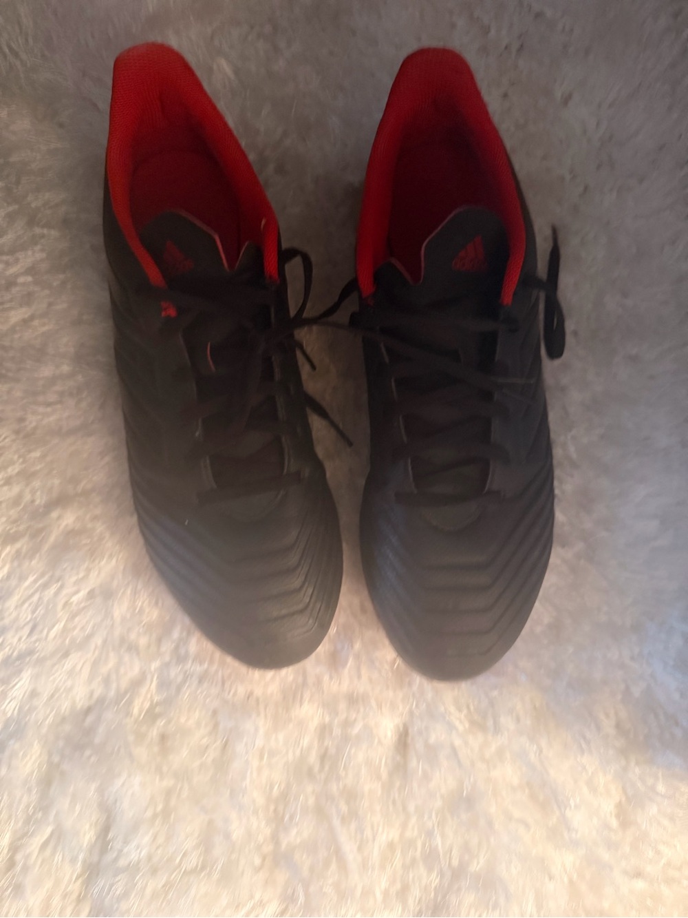Adidas Men's Black and Red Athletic (Soccer) Shoes